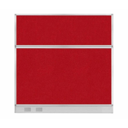 Versare Hush Panel Configurable Cubicle Partition 6' x 6' Red Fabric w/ Cable Channel 1856350